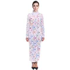 Heart Colorful Transparent Religion Turtleneck Maxi Dress