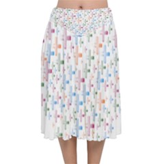 Heart Colorful Transparent Religion Velvet Flared Midi Skirt