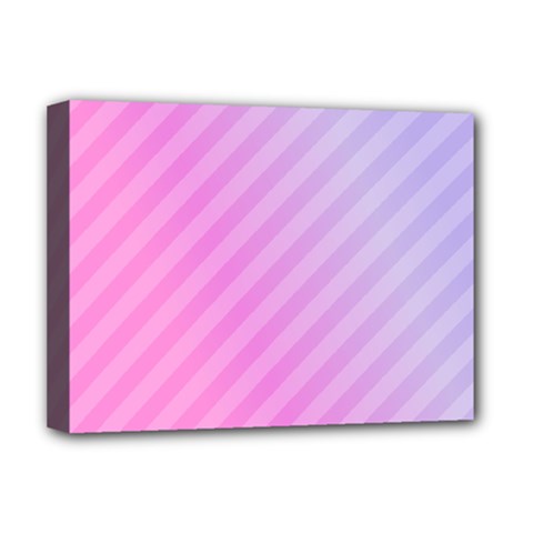 Diagonal Pink Stripe Gradient Deluxe Canvas 16  x 12  (Stretched) 