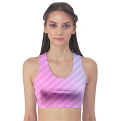 Diagonal Pink Stripe Gradient Sports Bra