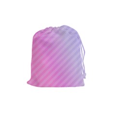 Diagonal Pink Stripe Gradient Drawstring Pouch (medium) by Sapixe