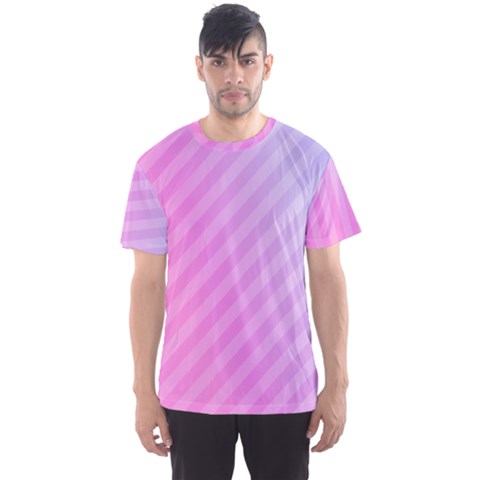 Diagonal Pink Stripe Gradient Men s Sports Mesh Tee by Sapixe