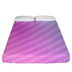 Diagonal Pink Stripe Gradient Fitted Sheet (King Size)