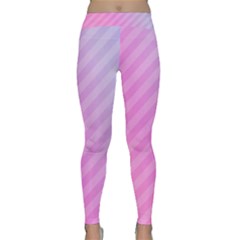 Diagonal Pink Stripe Gradient Classic Yoga Leggings