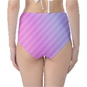 Diagonal Pink Stripe Gradient Classic High-Waist Bikini Bottoms View2