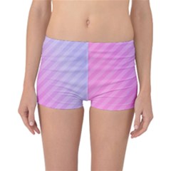 Diagonal Pink Stripe Gradient Reversible Boyleg Bikini Bottoms