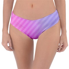 Diagonal Pink Stripe Gradient Reversible Classic Bikini Bottoms