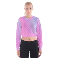 Diagonal Pink Stripe Gradient Cropped Sweatshirt