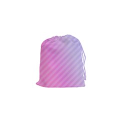 Diagonal Pink Stripe Gradient Drawstring Pouch (XS)