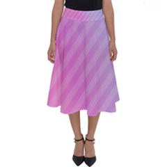 Diagonal Pink Stripe Gradient Perfect Length Midi Skirt by Sapixe