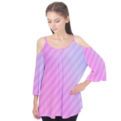 Diagonal Pink Stripe Gradient Flutter Tees