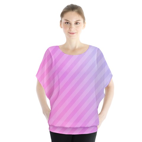 Diagonal Pink Stripe Gradient Blouse by Sapixe