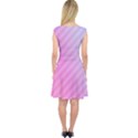 Diagonal Pink Stripe Gradient Capsleeve Midi Dress View2