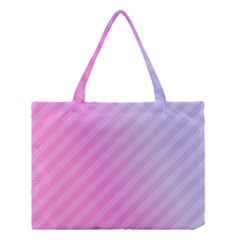 Diagonal Pink Stripe Gradient Medium Tote Bag