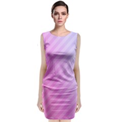 Diagonal Pink Stripe Gradient Sleeveless Velvet Midi Dress