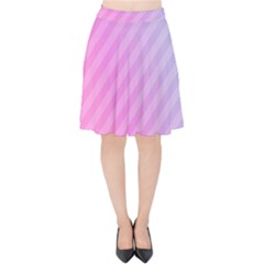 Diagonal Pink Stripe Gradient Velvet High Waist Skirt