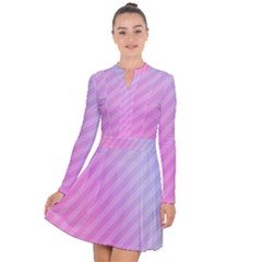 Diagonal Pink Stripe Gradient Long Sleeve Panel Dress