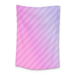 Diagonal Pink Stripe Gradient Small Tapestry