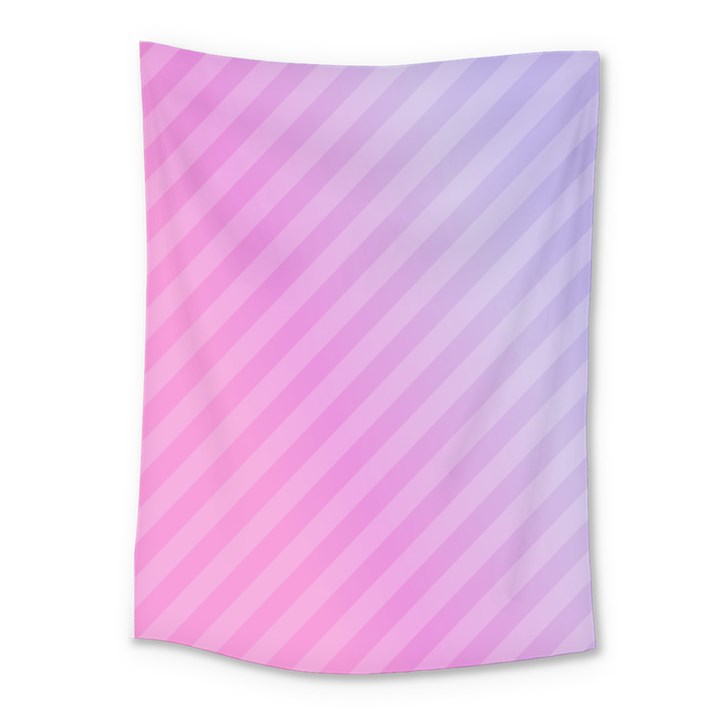 Diagonal Pink Stripe Gradient Medium Tapestry