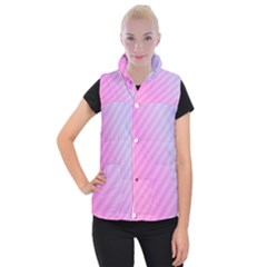 Diagonal Pink Stripe Gradient Women s Button Up Vest