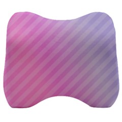 Diagonal Pink Stripe Gradient Velour Head Support Cushion