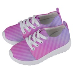 Diagonal Pink Stripe Gradient Kids  Lightweight Sports Shoes