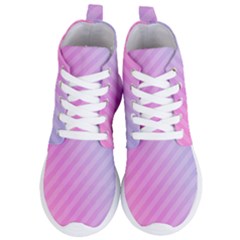 Diagonal Pink Stripe Gradient Women s Lightweight High Top Sneakers