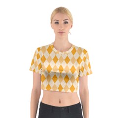 Argyle Pattern Seamless Design Cotton Crop Top by Sapixe