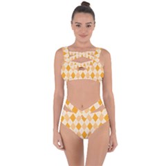 Argyle Pattern Seamless Design Bandaged Up Bikini Set 