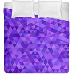 Purple Triangle Purple Background Duvet Cover Double Side (king Size)