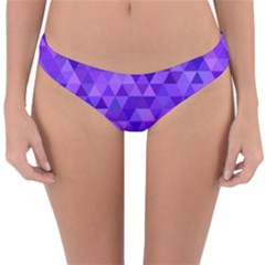 Purple Triangle Purple Background Reversible Hipster Bikini Bottoms