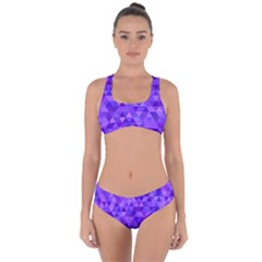 Purple Triangle Purple Background Criss Cross Bikini Set
