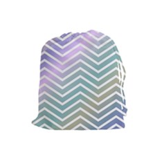 Zigzag Line Pattern Zig Zag Drawstring Pouch (large)