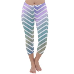 Zigzag Line Pattern Zig Zag Capri Winter Leggings 