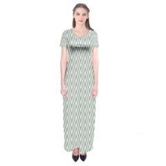 Vintage Pattern Chevron Short Sleeve Maxi Dress by Sapixe