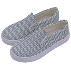 Vintage Pattern Chevron Kids  Canvas Slip Ons