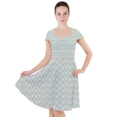 Vintage Pattern Chevron Cap Sleeve Midi Dress by Sapixe