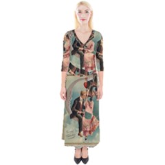 Valentine 1171222 1280 Quarter Sleeve Wrap Maxi Dress by vintage2030