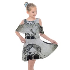 Vintage 1135015 1920 Kids  Shoulder Cutout Chiffon Dress
