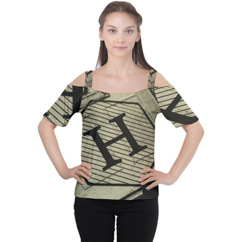 Fabric Pattern Textile Clothing Cutout Shoulder Tee by Sapixe