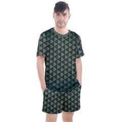 Texture Background Pattern Men s Mesh Tee And Shorts Set