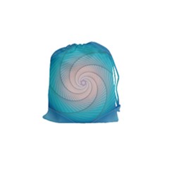 Decorative Background Blue Drawstring Pouch (small)