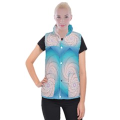 Decorative Background Blue Women s Button Up Vest