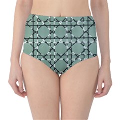 Pattern Graphics Figure Line Glass Classic High-waist Bikini Bottoms by Sapixe
