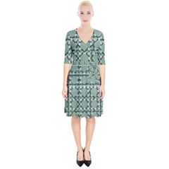 Pattern Graphics Figure Line Glass Wrap Up Cocktail Dress