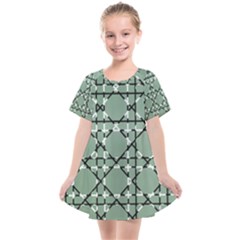 Pattern Graphics Figure Line Glass Kids  Smock Dress