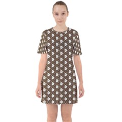 Texture Background Pattern Sixties Short Sleeve Mini Dress