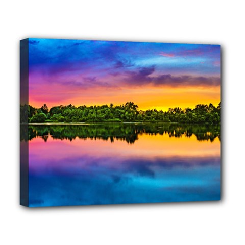 Sunset Color Evening Sky Evening Deluxe Canvas 20  X 16  (stretched) by Sapixe