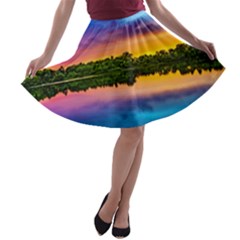 Sunset Color Evening Sky Evening A-line Skater Skirt