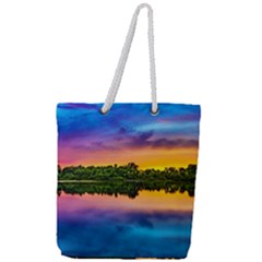 Sunset Color Evening Sky Evening Full Print Rope Handle Tote (large)